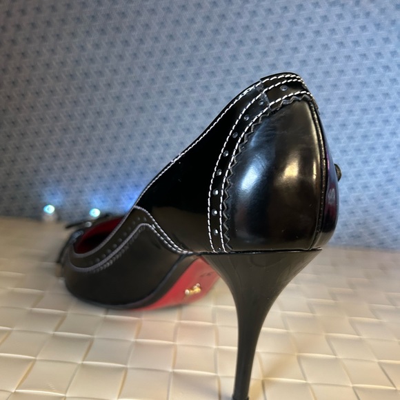 Caesar Paciotti Black Leather Heels. Iconic Dagger Emblem. Size 37 - Picture 6 of 13
